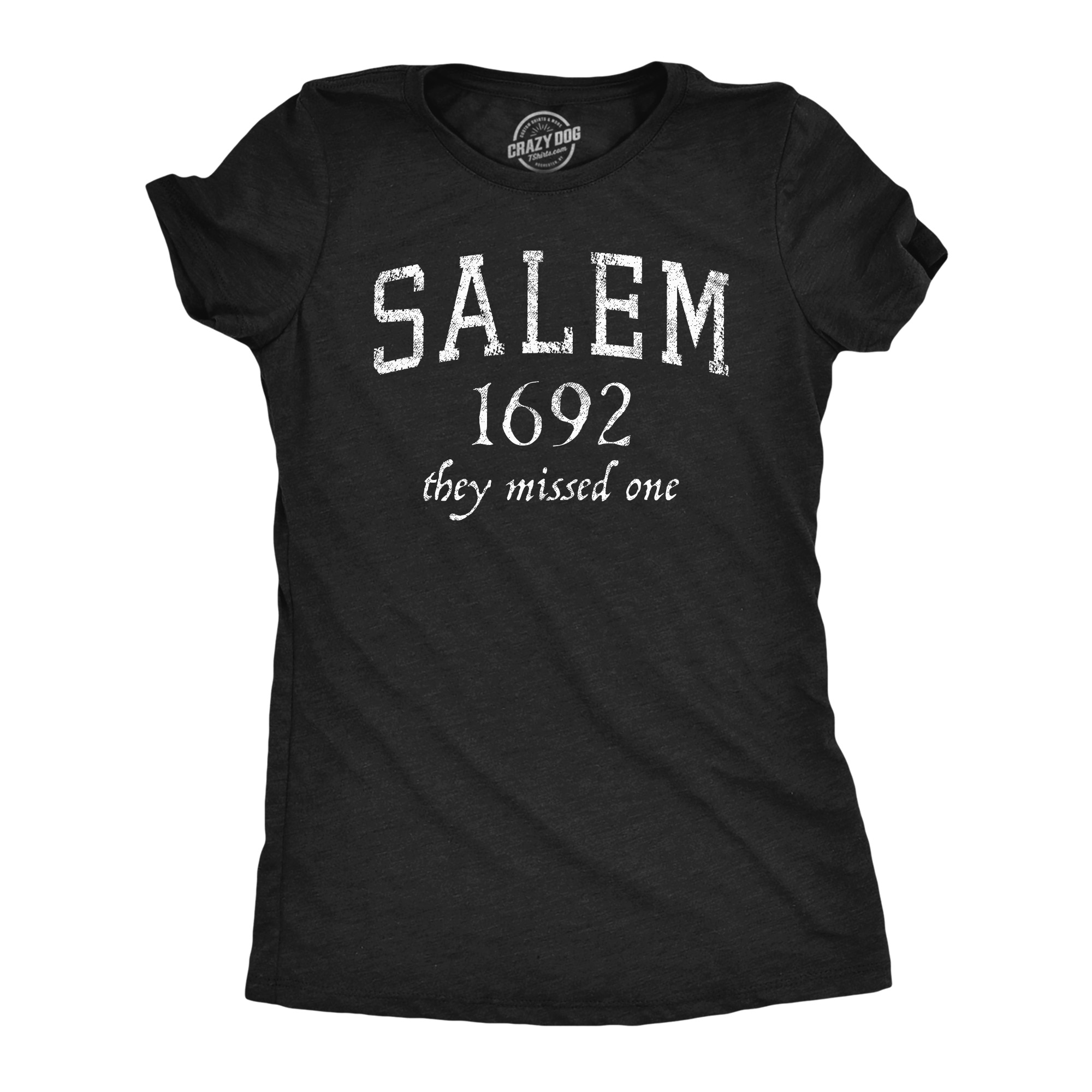 Womens Salem Mass 1692 T Shirt Funny Halloween Witch Broom Joke